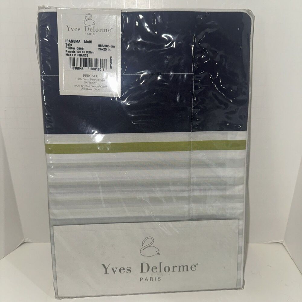 Yves Delorme IPANEMA MULTI PERCALE PILLOWCASE LUXURY 25x25 In